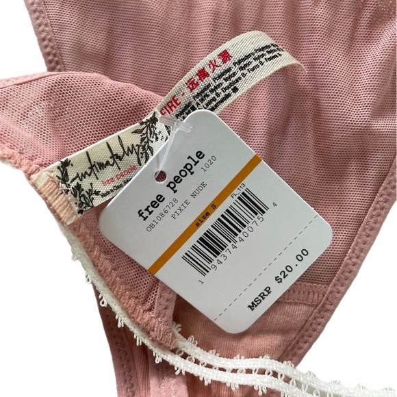 FREE PEOPLE Panties Gabriella Thong Underwear Pixie Nude Blush - Picture 10 of 12